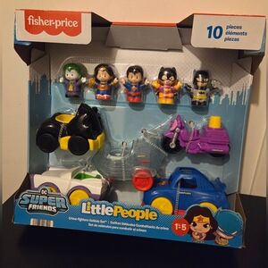 NIB Little People DC Superhero Friends Crime Fighters Vehicle Set